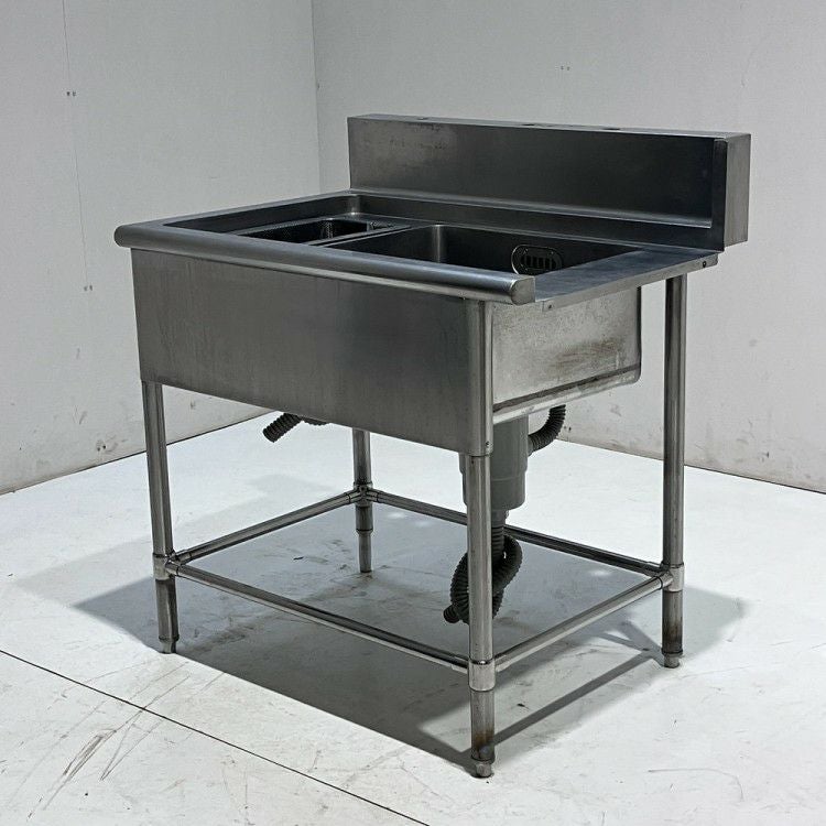 1槽ソイルドシンクダスト付き　1200x650x950 一槽ソイルドシンク ダスト付き BGあり 業務用 中古/送料別途見積