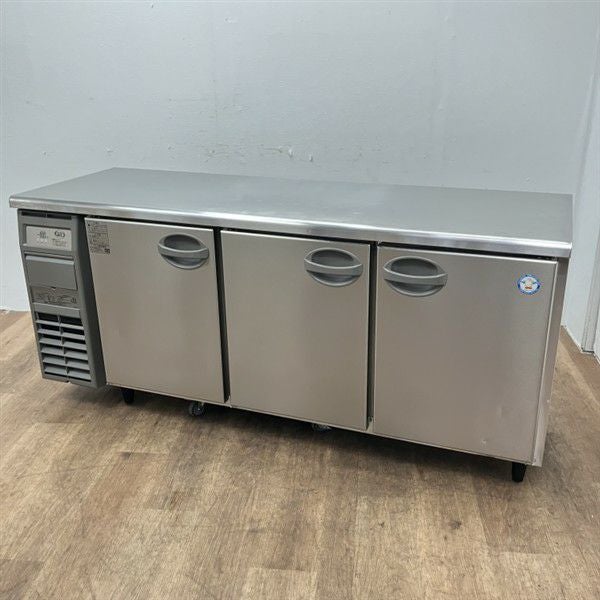 7102 コールドテーブル冷蔵庫 フクシマ/福島工業 2017年製 AYC-090RM/154L/アンダーカウンター LRC-182PX-F - ヨコ型業務用冷凍冷蔵庫（コールドテーブル