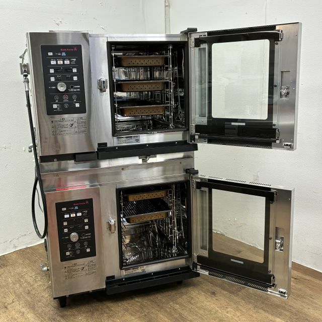K102 ホシザキ MIC-6SC-G(CG) スチームコンベクション オーブン 23年製 都市ガス 100V 備品付 ヴォルラース スチコン 厨房機器 業務用 MIC-6SC-G ホシザキ スチームコンベクションオーブン｜テンポスドット