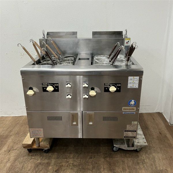 【リユース品】麺ゆで器　北沢産業㈱製　KSK-106　LPガス用 　引取り限定 北沢産業 2槽ガスゆで麺機 KSK-212G | 無限堂厨房ネットショップ