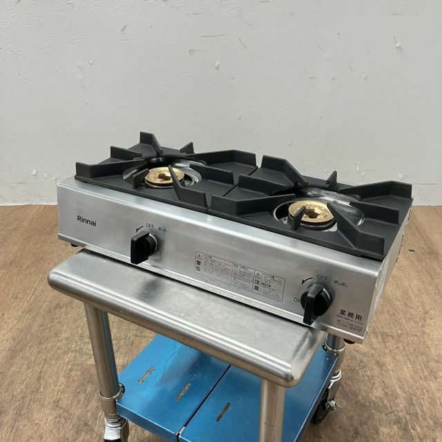リンナイ　業務用卓上２口ガスコンロ　RSB-211A 都市ガス　2022年　リサイクル品 リンナイ（Rinnai） RSB-211A 卓上ガステーブル 2口 幅542×奥行275×高