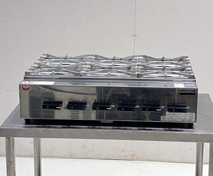 (1022-0) 美品 高年式 2022年製 マルゼン 6口 卓上ガスコンロ MOZK6 ニューゴルフ 都市ガス 業務用 中古 厨房 飲食店 引き取りも歓迎 大阪 MOZK6 ガステーブルニューゴルフ【マルゼン】