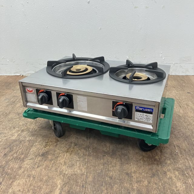 ■中古品 マルゼン卓上２口コンロ M-212C LPガス 2019年 600ｘ420ｘ200ｍｍ  動作問題無し■ マルゼン 卓上2口ガスコンロ M-212C | 無限堂厨房ネットショップ