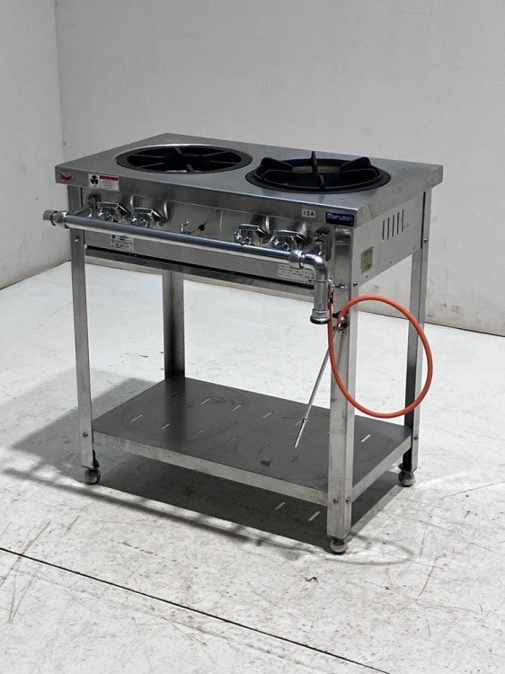 2021年製 マルゼン 2口ガステーブル LP プロパン　MGT-074DS 中古】 A07688 ガステーブル 2口 マルゼン MGT-074DS［形状から推測