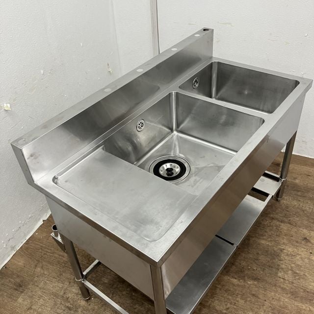 左水切り付き2槽シンク 1200*600*800 | 無限堂厨房ネットショップ