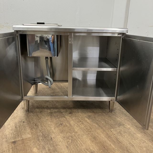 ☆地域限定送料無料☆工場整備品☆作業台　アイスボックス付き　幅850 ステンレス アイスビン付き作業台 980*600*850 | 無限堂厨房ネットショップ