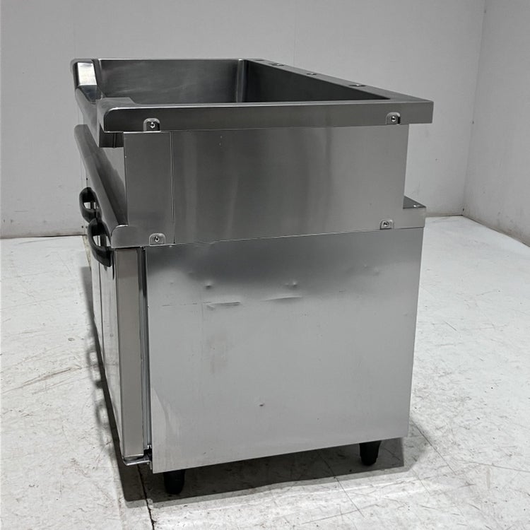 蔵にあった大型の古鉄寸胴型容器 ホシザキ 舟形シンク付冷蔵コールドテーブル RW-120SNC | 無限堂厨房