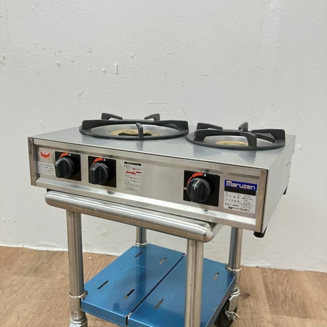 ■中古品 マルゼン卓上２口コンロ M-212C LPガス 2019年 600ｘ420ｘ200ｍｍ  動作問題無し■ マルゼン 卓上2口ガスコンロ M-212C | 無限堂厨房ネットショップ